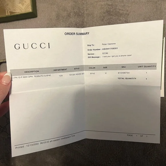 AUTHENTIC GUCCI PHONE CASE (IPHONE 13 PRO MAX) - Picture 7 of 12